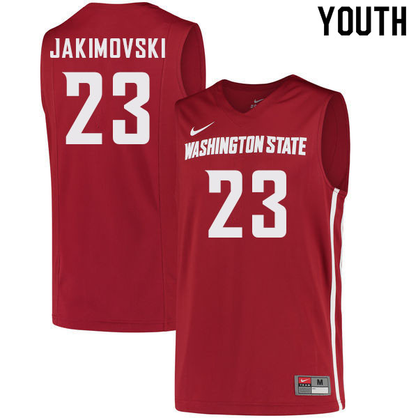 Youth #23 Andrej Jakimovski Washington State Cougars College Basketball Jerseys Sale-Crimson - Click Image to Close